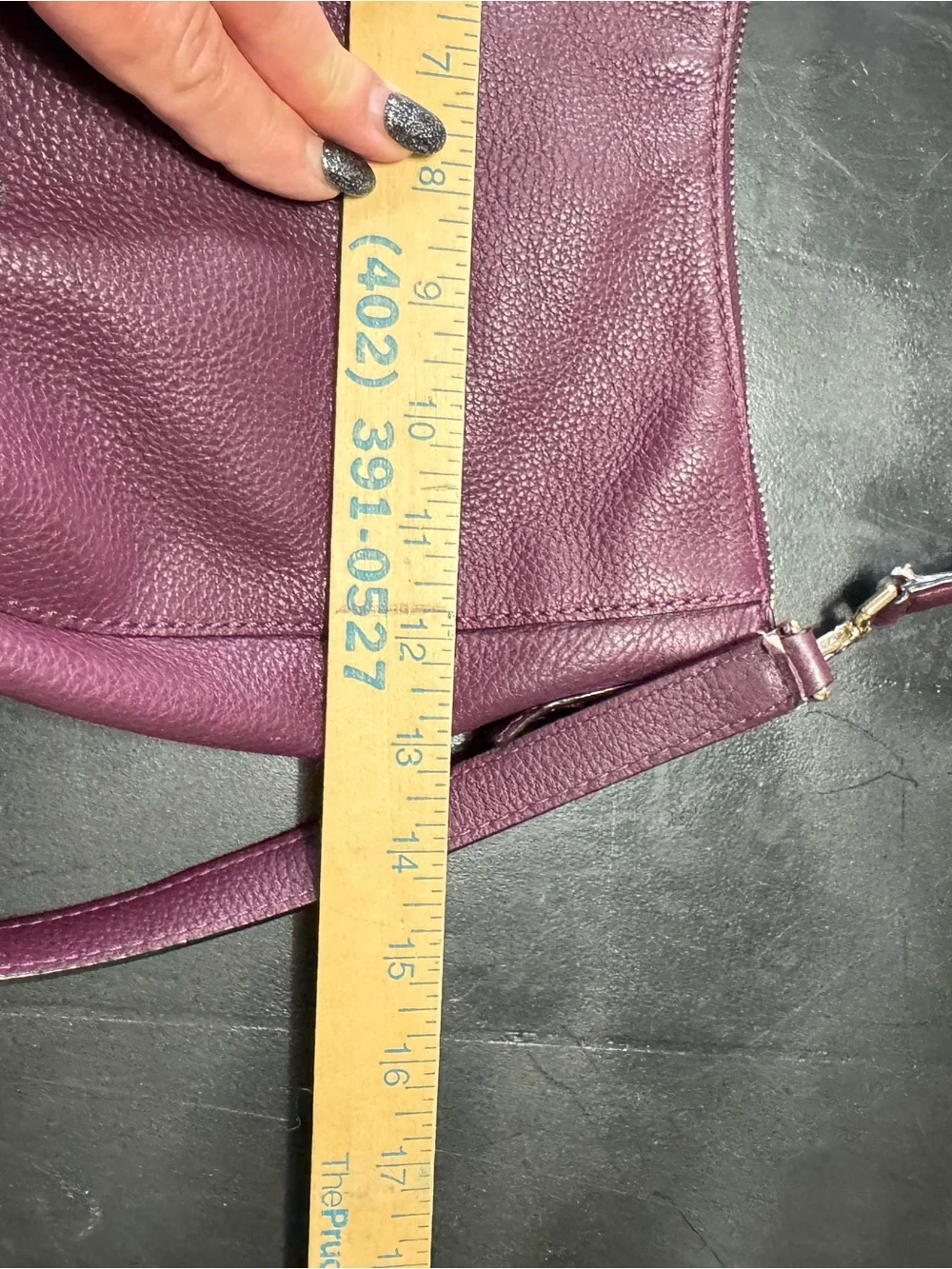 kate‎ spade plum pebbled leather shoulder bag with gold hardware